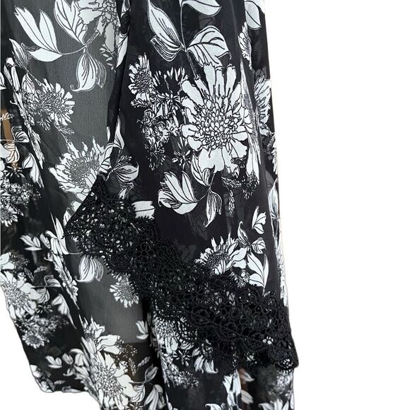 Papermoon designed Exclusively for Stitch Fix black/white kimono style top sz S - Picture 3 of 6